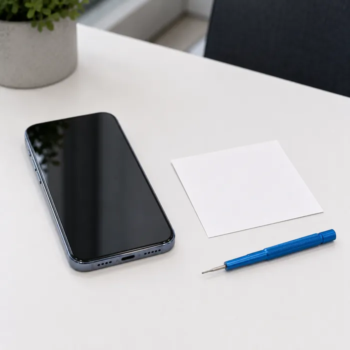 Smartphone bei einer persönlichen Fehlerbesprechung